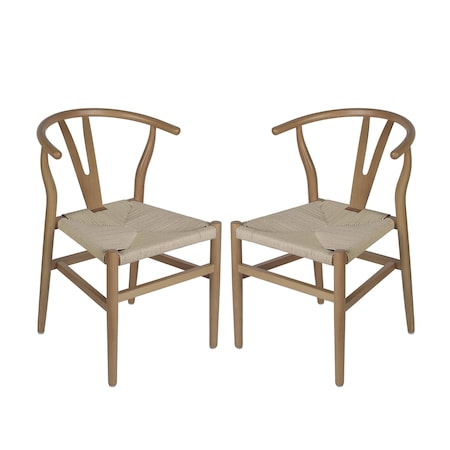 Flash Furniture Logan Commercial, Y-Back Style Wood & Kraft Paper Stackable Dining Chair w/Oak/Natural Finish, 2PK 2-ZH-8101YS-OAK-NAT-GG